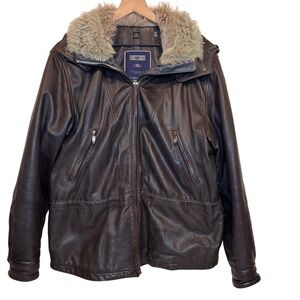 Post Card Deer Leather Parka Size 8 Faux Fur New‎ Zealand Bomber Jacket Hood